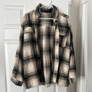 Plaid Black and Cream Jacket